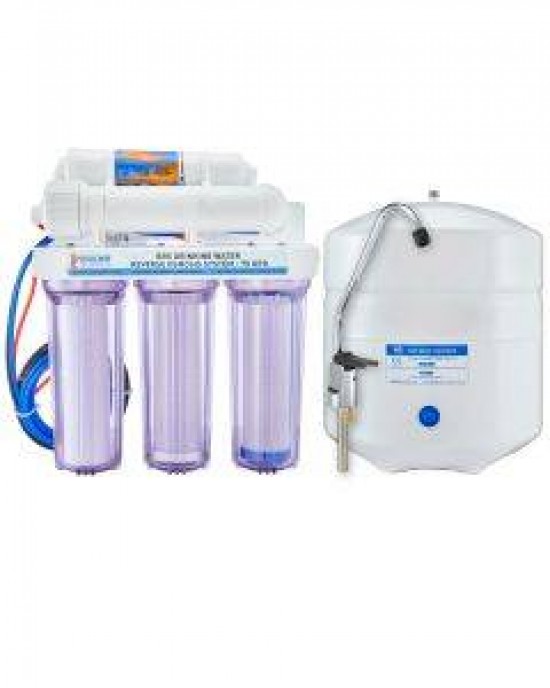 5 STAGE 75GPD DRINKING WATER RO SYSTEM WITH SILVER FAUCET - BULK REEF SUPPLY