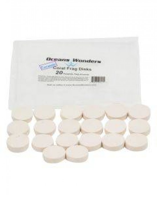CERAMIC CORAL FRAG DISKS - 20 PACK - OCEANS WONDERS