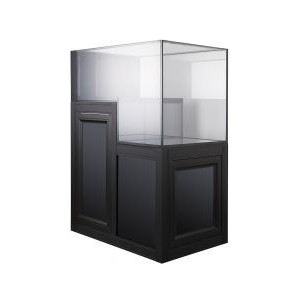 NUVO INT 70 DROP OFF PENINSULA AQUARIUM WITH BLACK APS STAND - INNOVATIVE MARINE