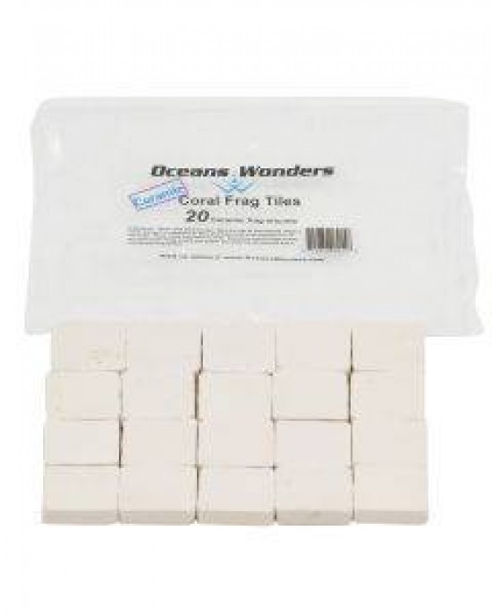 OCEANS WONDERS CERAMIC CORAL FRAG TILES - 20 PACK