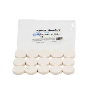 OCEANS WONDERS LARGE CERAMIC CORAL FRAG DISKS - 15 PACK