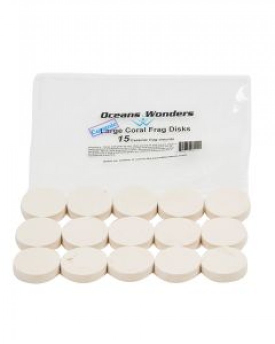 OCEANS WONDERS LARGE CERAMIC CORAL FRAG DISKS - 15 PACK