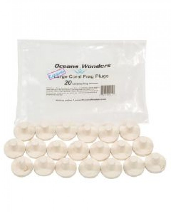 OCEANS WONDERS LARGE CERAMIC CORAL FRAG PLUGS - 20 PACK