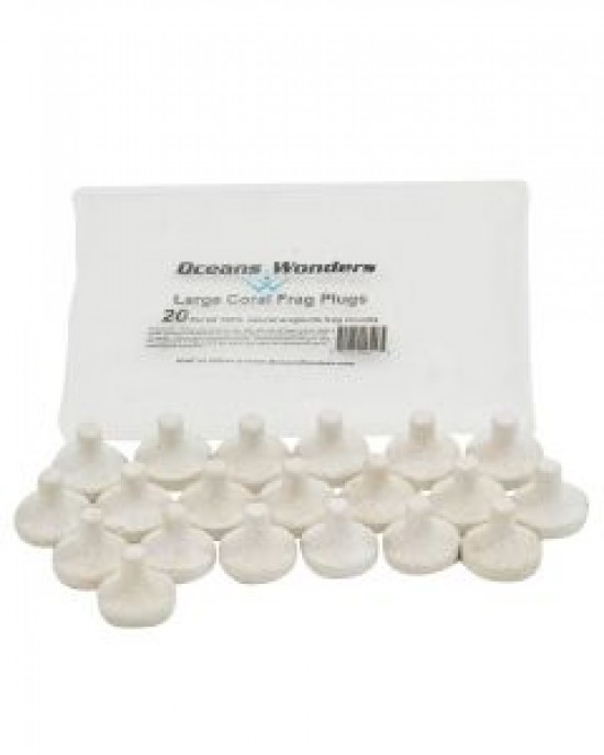 OCEANS WONDERS LARGE CORAL FRAG PLUGS - 20 PACK