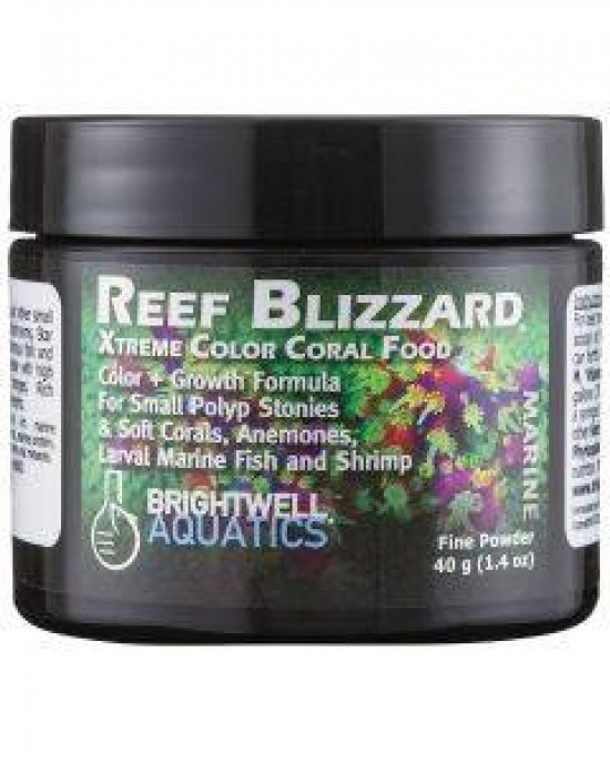 REEFBLIZZARD-XC - XTREME COLOR POWDERED FOOD - FOR SPS, SOFTIES LARVAL FISH - BRIGHTWELL AQUATICS